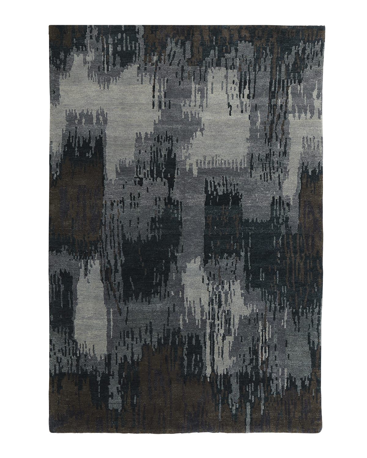 Forest Brushstroke Hand Knotted Rug