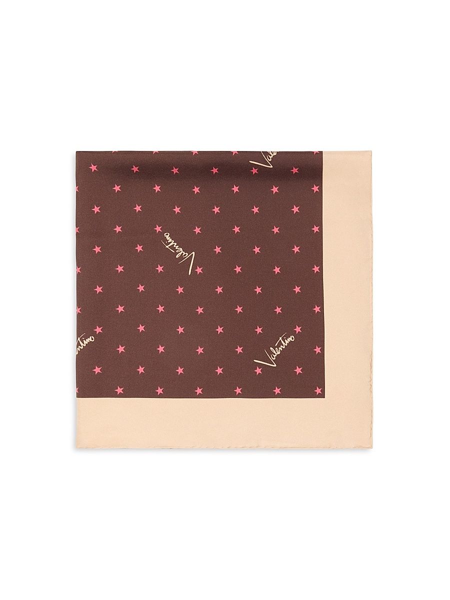Women's Stelline E Firma Starry Silk Scarf - Coral Chocolate