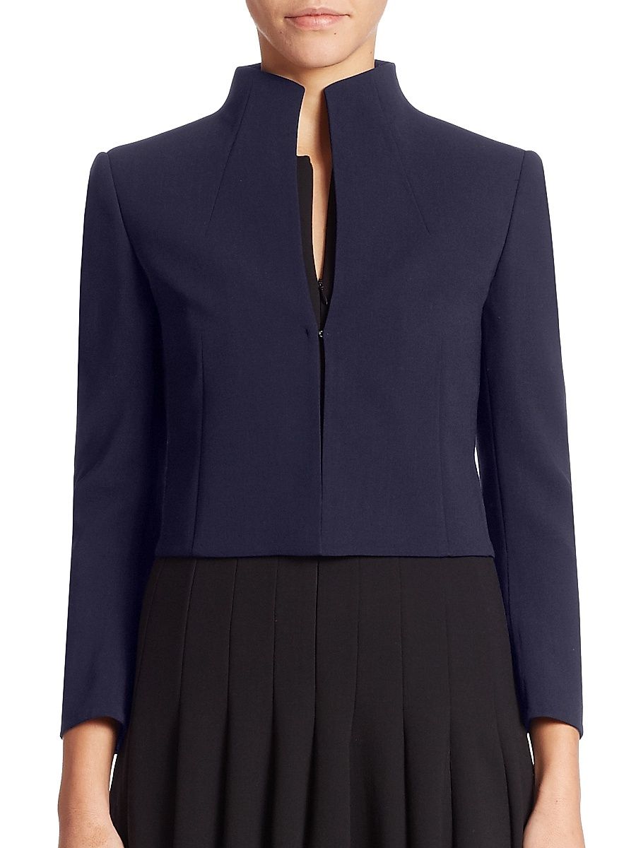 Akris Women's Pandora Stretch Jacket - Navy - Size 16