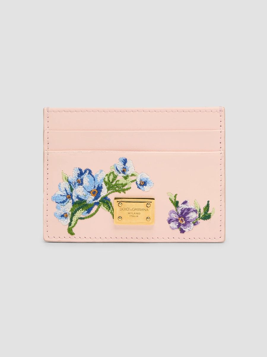 Dolce & Gabbana Women's Floral Leather Card Case - Rosa Multicolor
