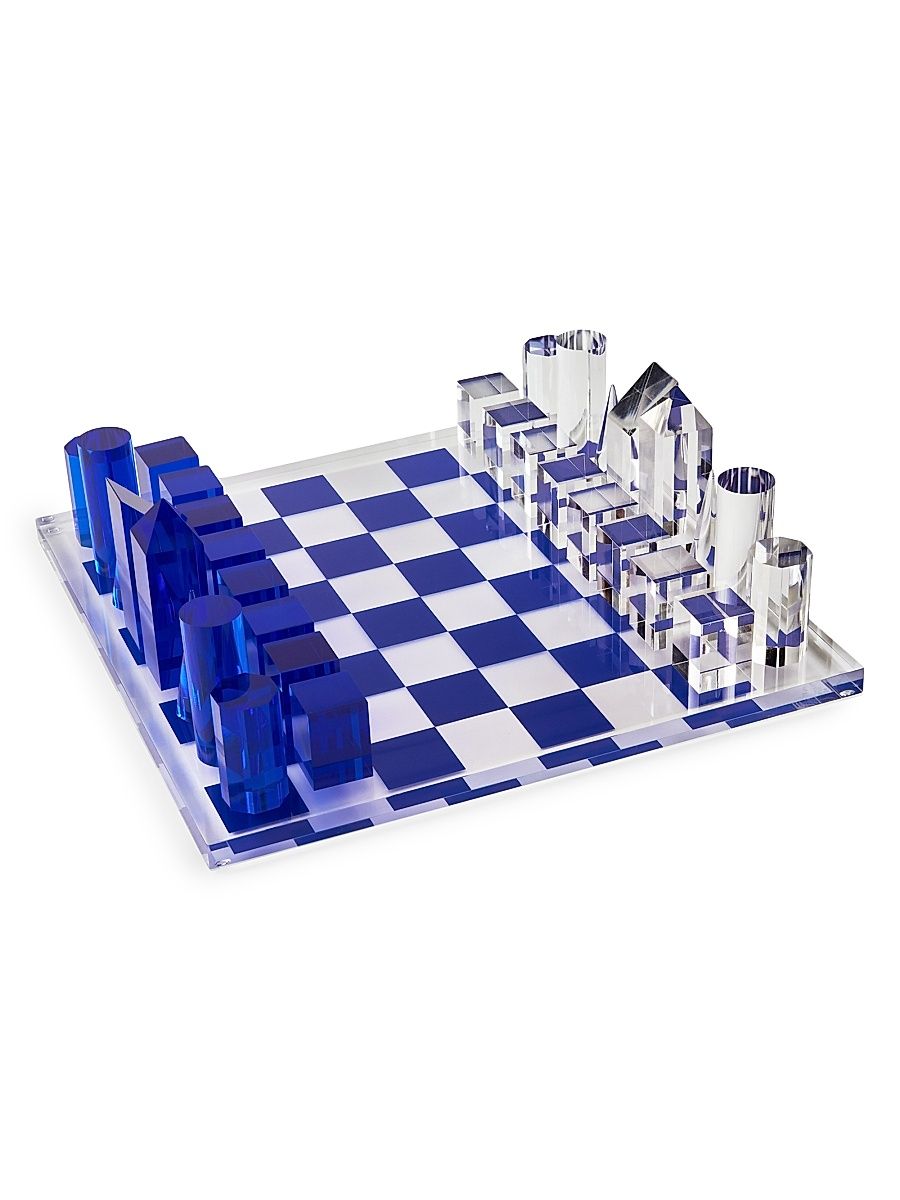 Acrylic 16-Piece Chess Set - Blue