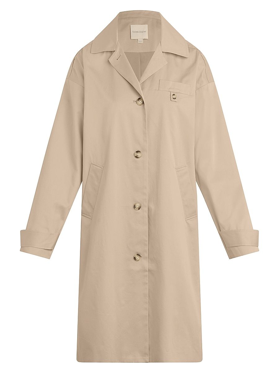 Women's The Easy Solid Longline Trench Coat - Light Khaki - Size XS