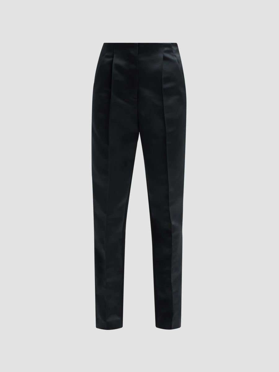 Prabal Gurung Women's Carrot Satin Straight-Leg Trousers - Black - Size 0