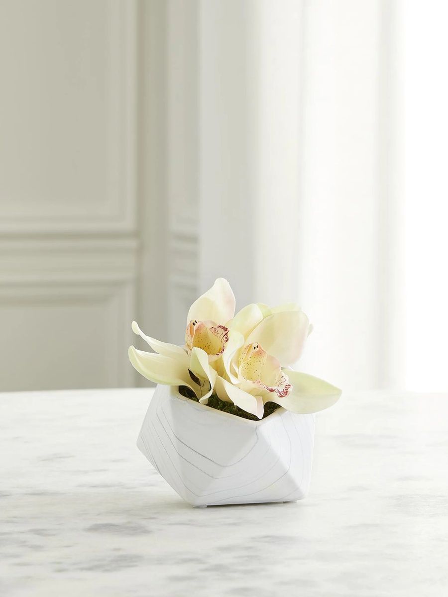 Artificial Orchid Floral Arrangement - White