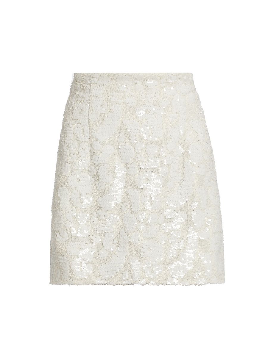 Women's Cherry Sequin Skirt - Ivory - Size 4