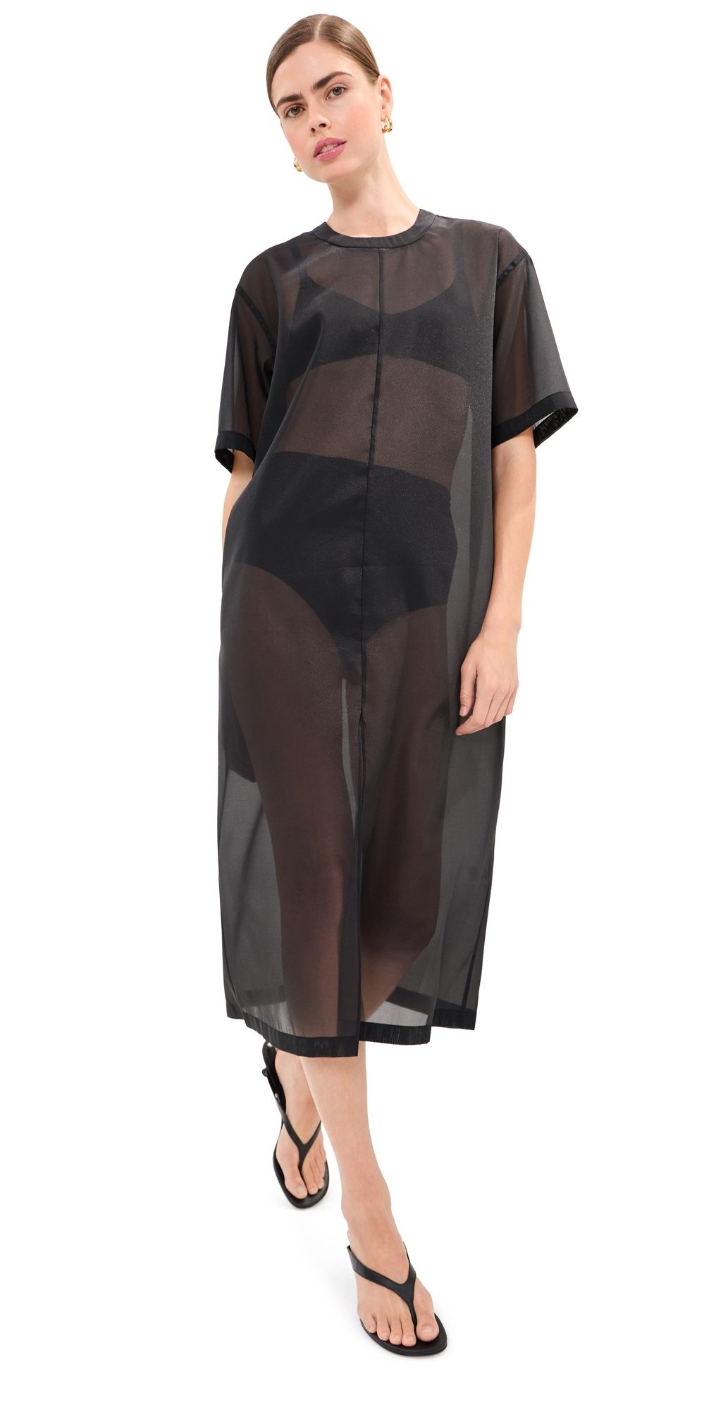 LE BOP Organza Midi Dress Black XL