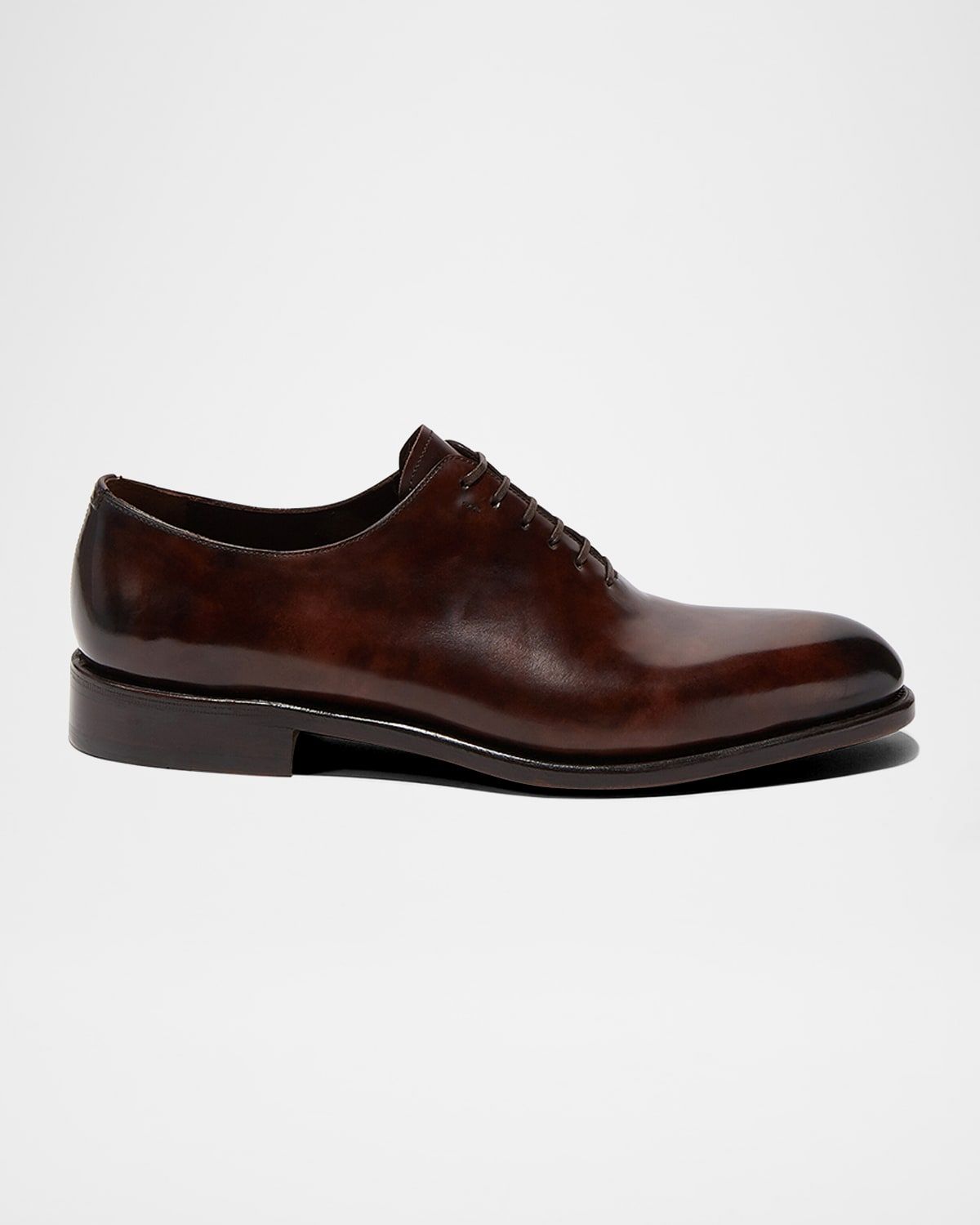 Men & apos;s Angiolo Tramezza Whole-Cut Leather Lace-Up Shoes