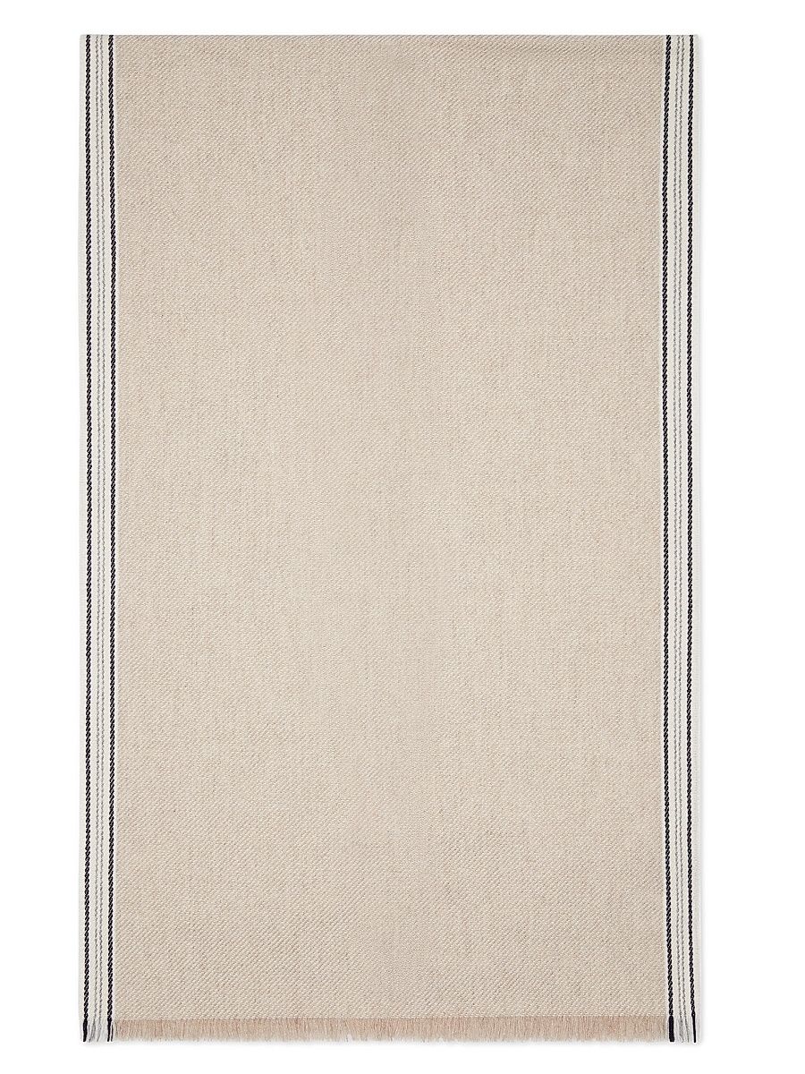 Men's Cashmere Scarf with Striped Edge - Panama