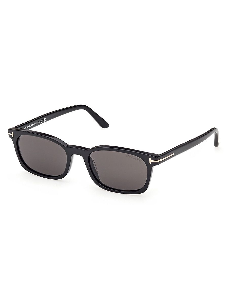 Men's Miles 53MM Rectangular Sunglasses - Black Smoke