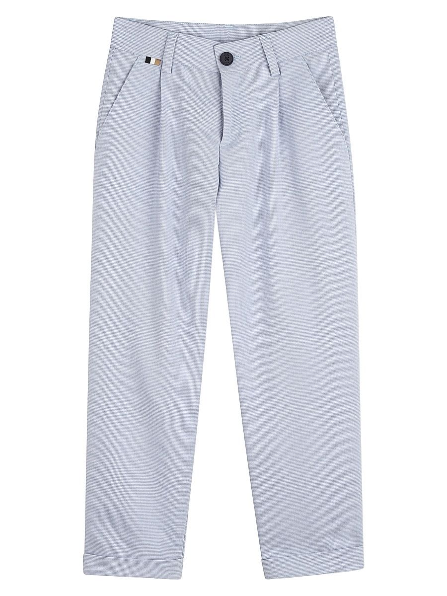 BOSS Boy's Little Boy's & Boy's Ceremony Micro Plaid Pants - Medium Grey - Size 8