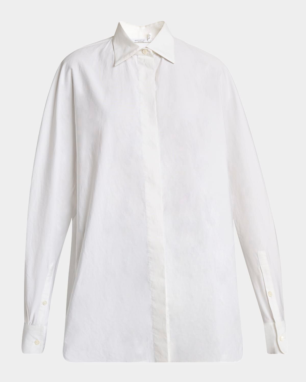 Curved Sleeve Button-Down Cocoon Shirt