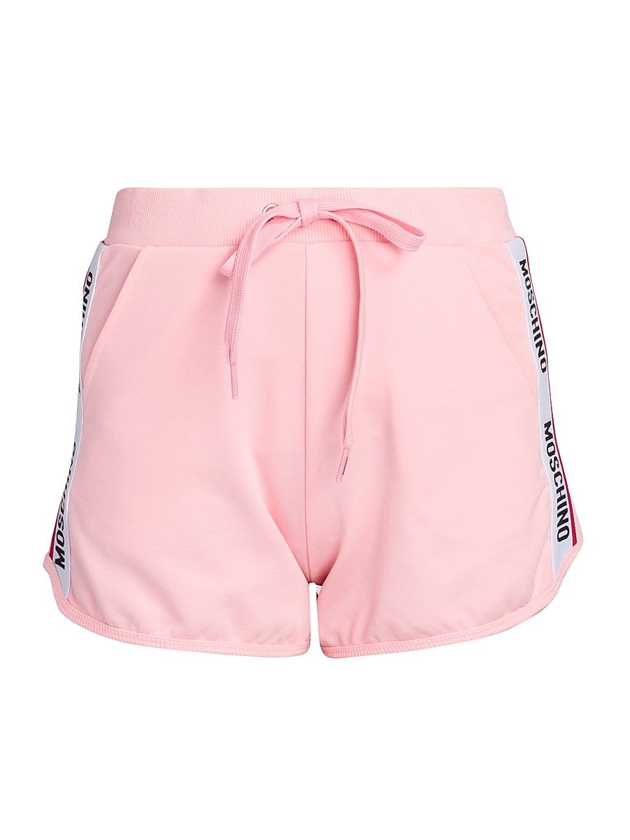 Women's Stretch-Cotton Track Shorts - Pink - Size Medium