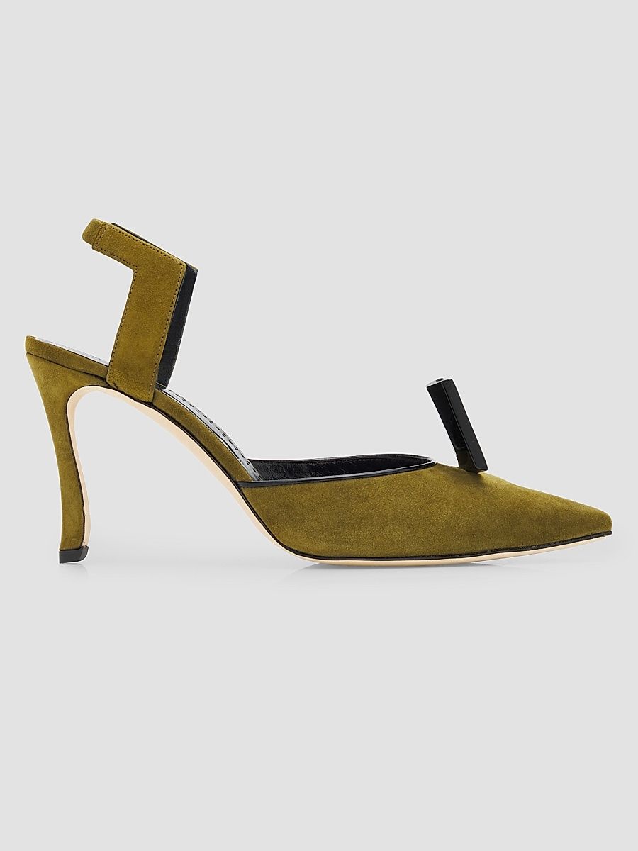 Women's Domitila Suede Stiletto Pumps - Dark Khaki Black - Size 10