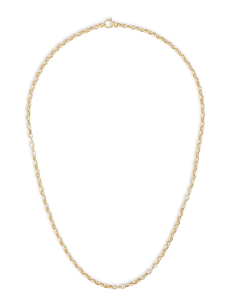 Men's Classic Medium Link 18K Gold Necklace - Gold - Size 24