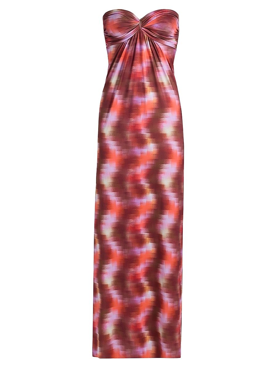 Women's Katrine Strapless Maxi Dress - Pixelated Wave - Size Large