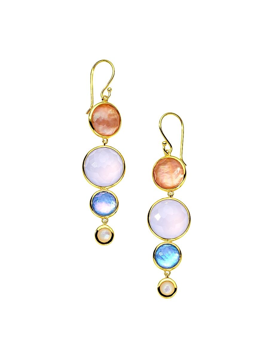 Women's Lollipop Wildflower 18K Yellow Gold & Multi-Stone Drop Earrings - Wildflower