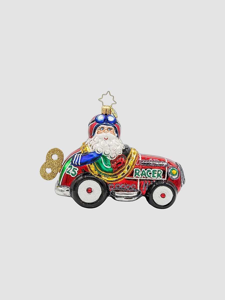 Kris Kringle Kart Glass Ornament