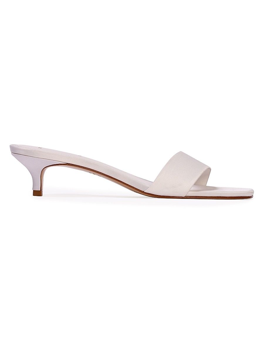 Women's Avery 35MM Satin Sandals - White Satin - Size 12