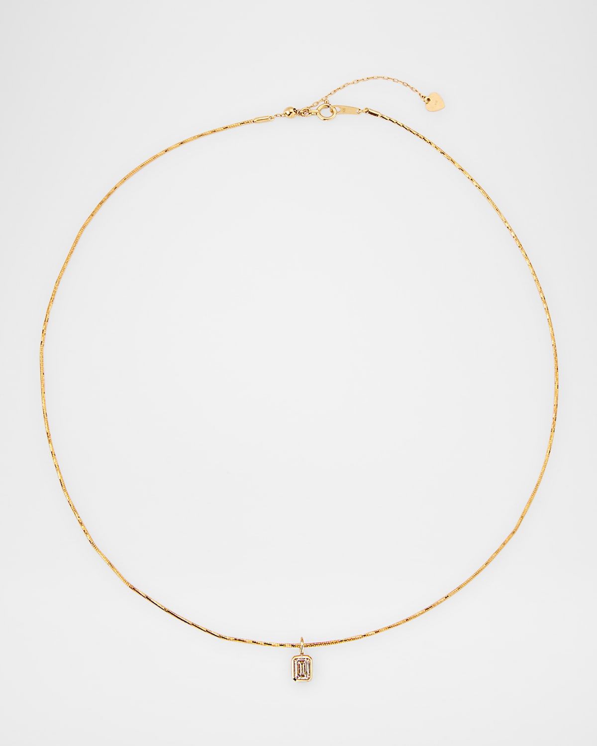 18K Lab Diamond Emerald Cut Pendant Collar Necklace