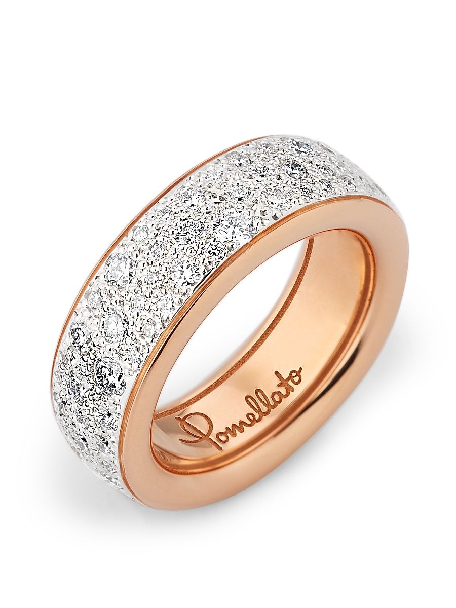 Women's Iconica Two-Tone 18K Gold & 1.90 TCW Diamond Ring - Rose Gold White Rhodium - Size 6.25