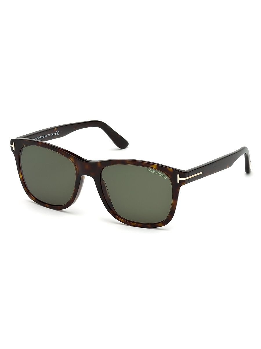Men's Eric 55MM Geometric Sunglasses - Dark Havana Green