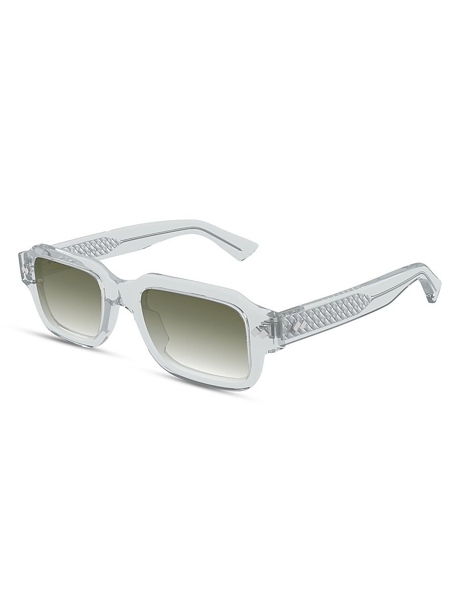 Men's Intrecciato Wirecore 51MM Rectangular Sunglasses - Grey Green