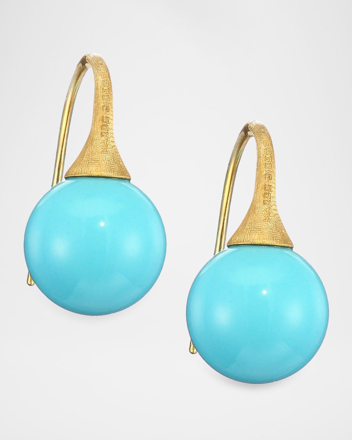 18K Gold Turquoise Earrings