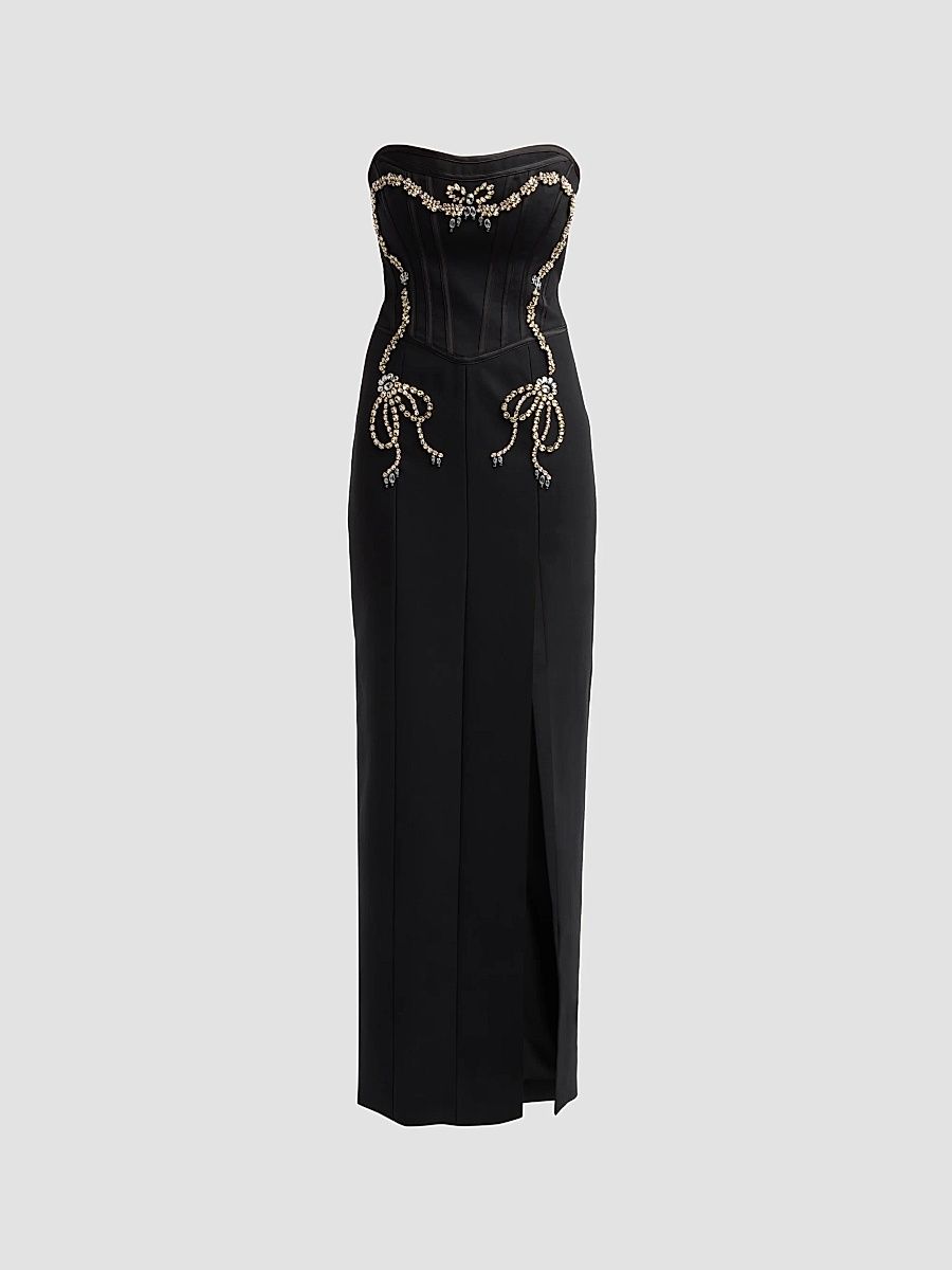 Women's Veyenne Embellished Maxi Dress - Black - Size 4