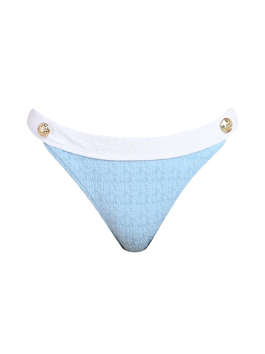 Women's Textured Bikini Bottom - Powder Blue - Size Large