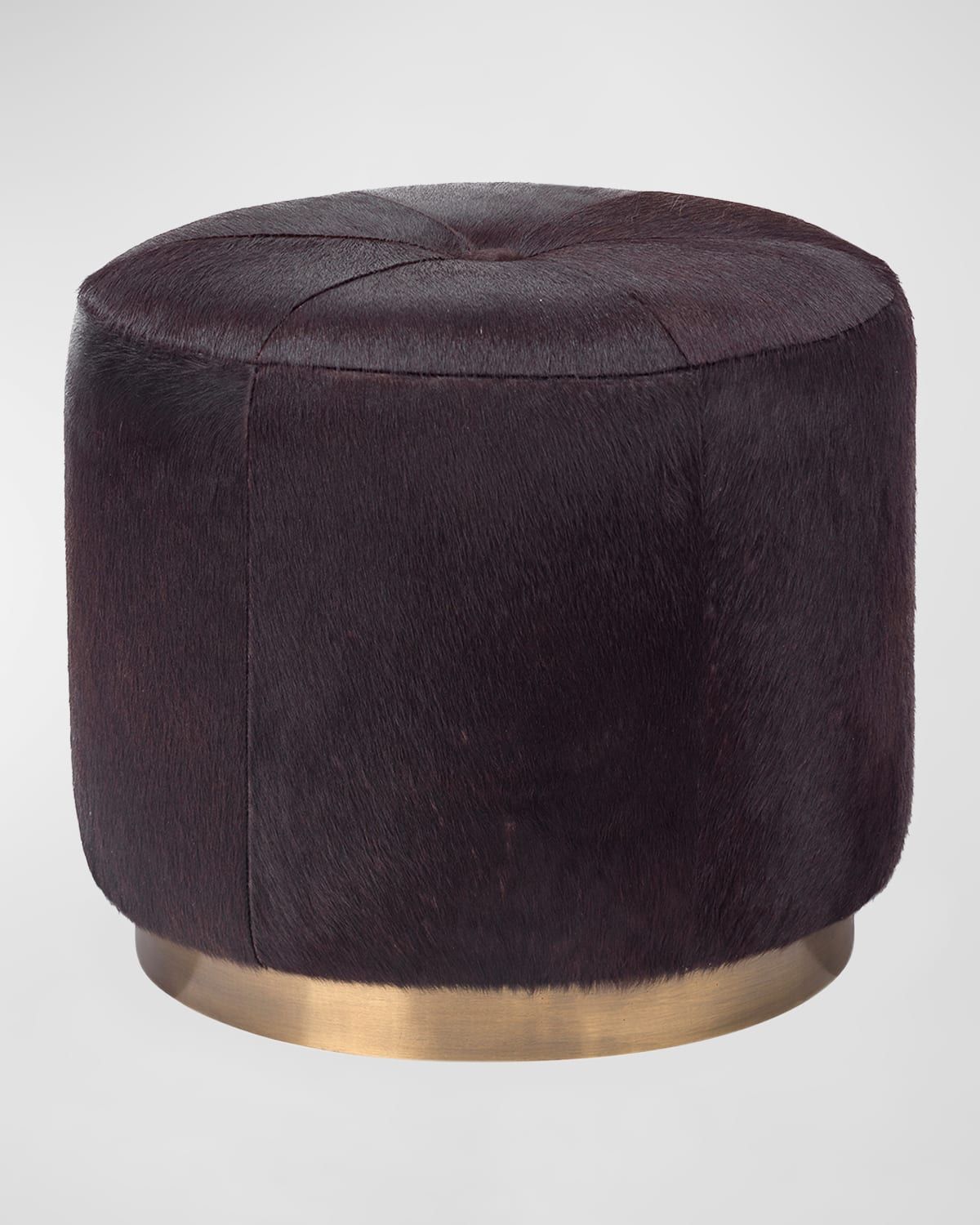 Thackery Small Round Hide Pouf
