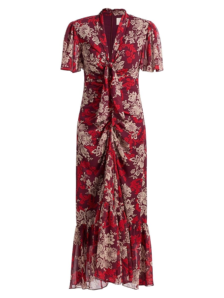 Women's Peeta Gilded Paisley Midi-Dress - Mulberry Multi - Size 8