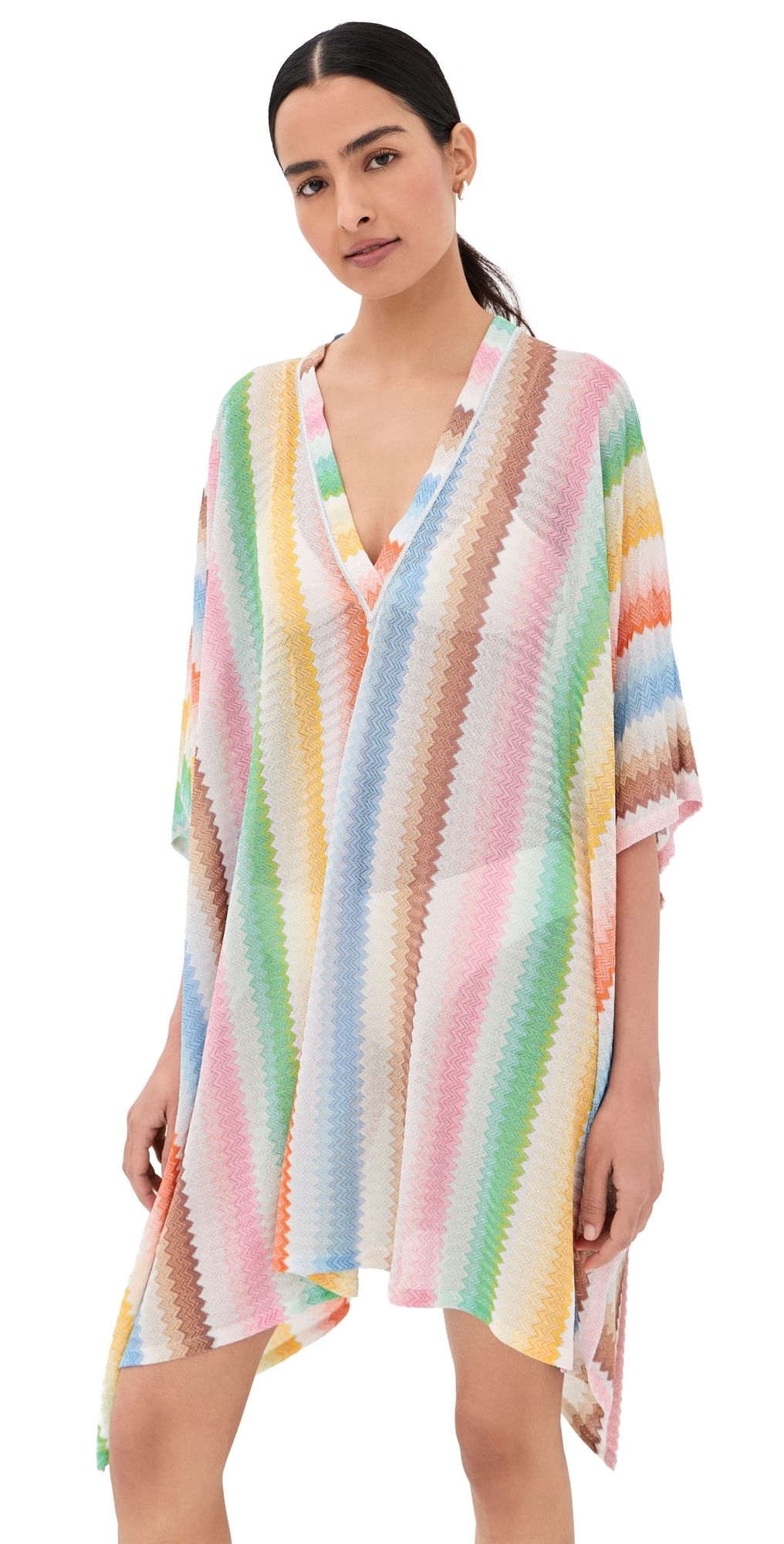Missoni V Neck Short Cover Up Dress Multicolor S
