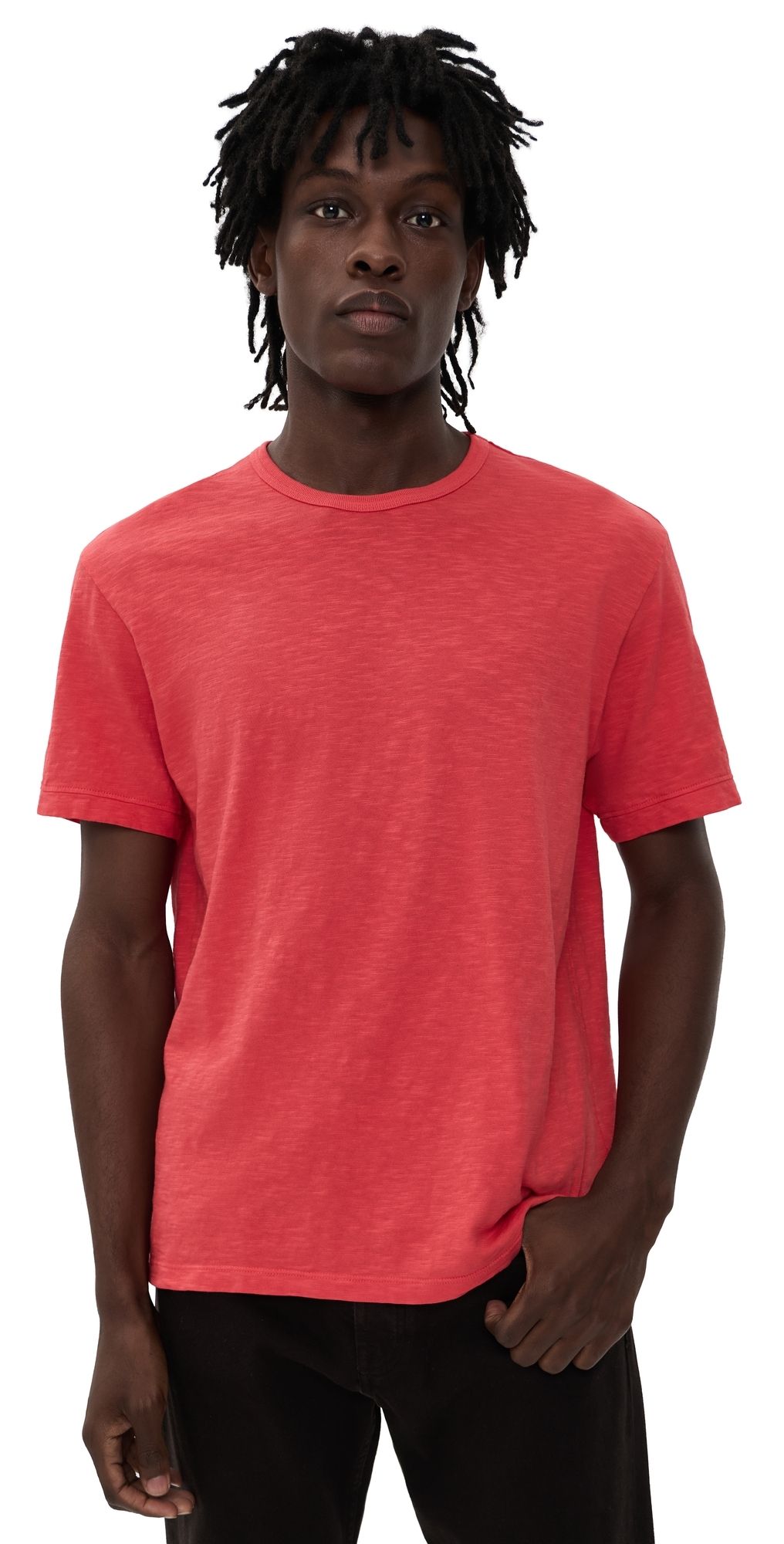 Alex Mill Standard T-Shirt In Slub Cotton Fire Red XS