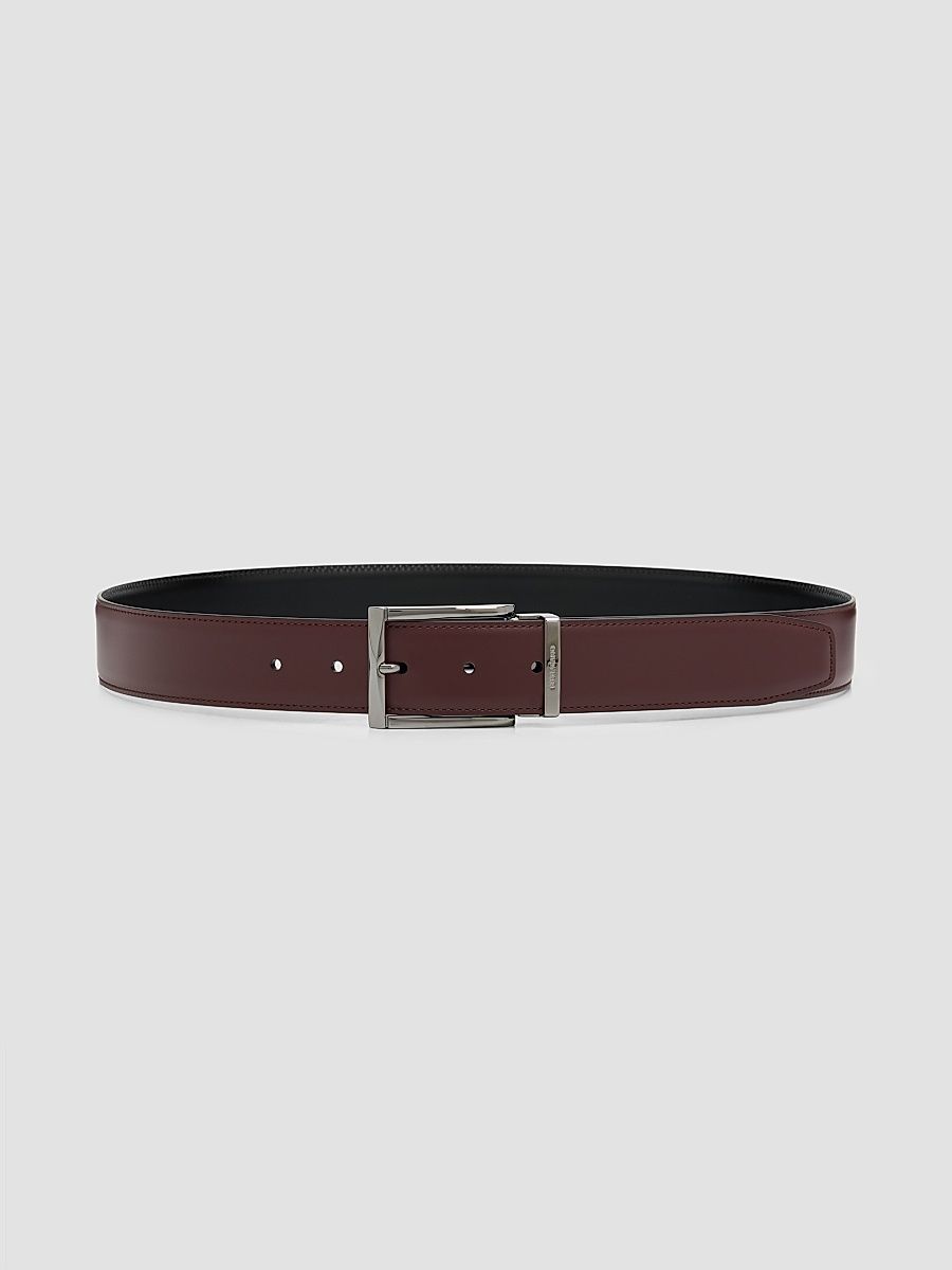 Men's Double Adjustable Reversible Leather Belt - Cordovan Nero - Size 36