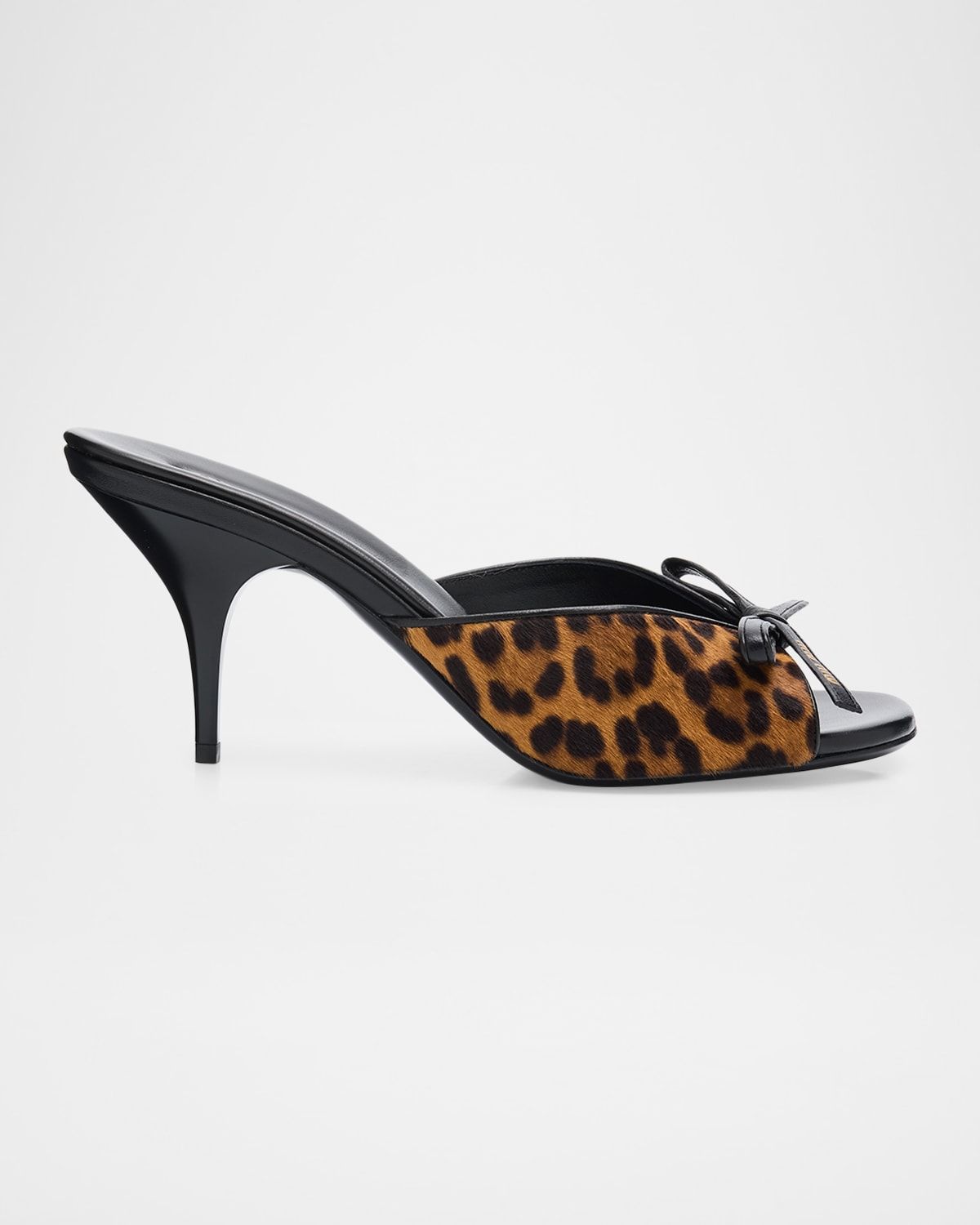 80mm Leopard Calf Hair Mule Sandals