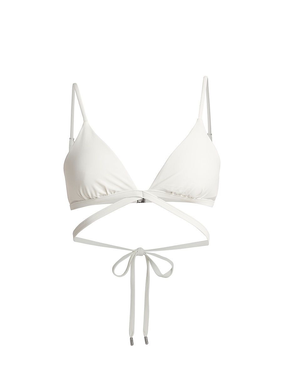 Women's Harlen Strappy Triangle Bikini Top - White - Size Large