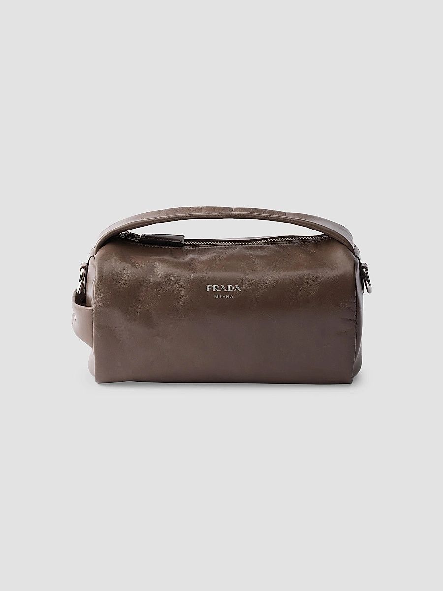 Prada Men's Leather Shoulder Bag - Light Brown
