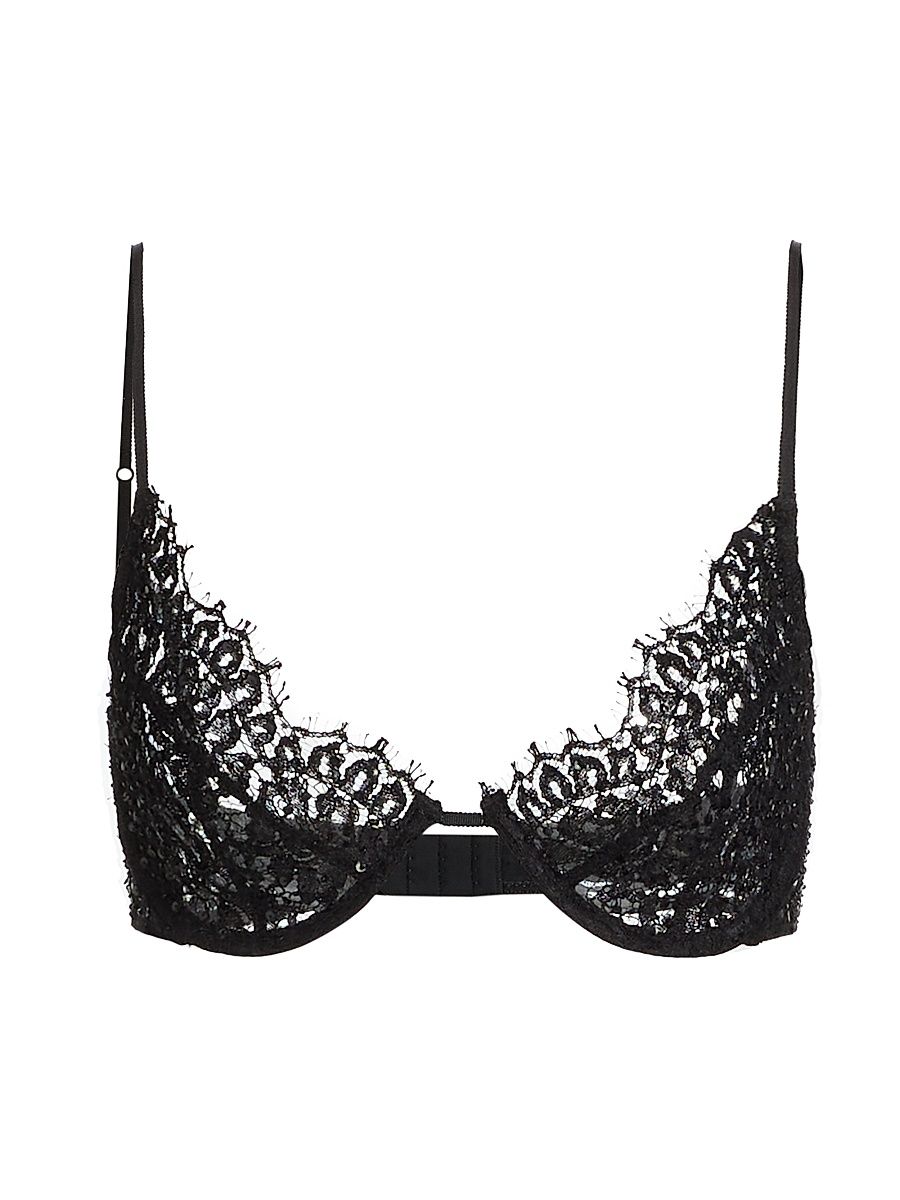Women's Beaded Lace Demi Bra - Black - Size 34D
