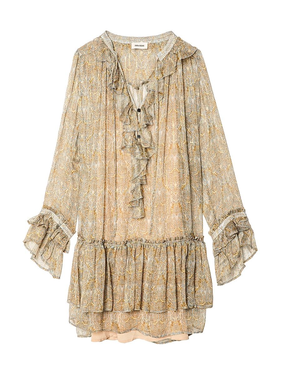 Zadig & Voltaire Women's Ralice Metallic Paisley Minidress - Cloud - Size Small