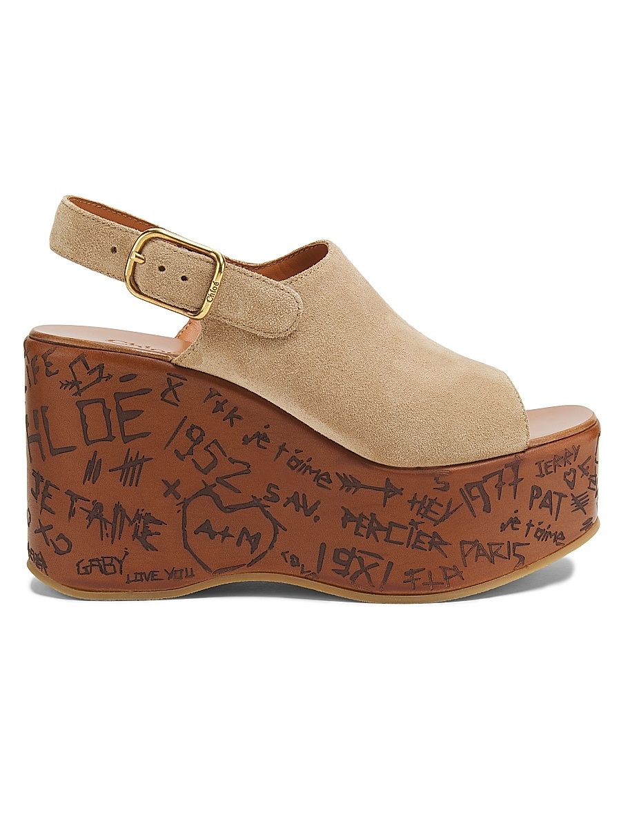 Women's Maxime Suede Wedge Sandals - Sandy Brown - Size 11