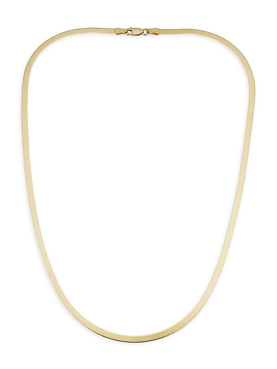 Women's 14K Yellow Solid Gold Park Avenue Bold Herringbone Necklace - Yellow Gold - Size 18