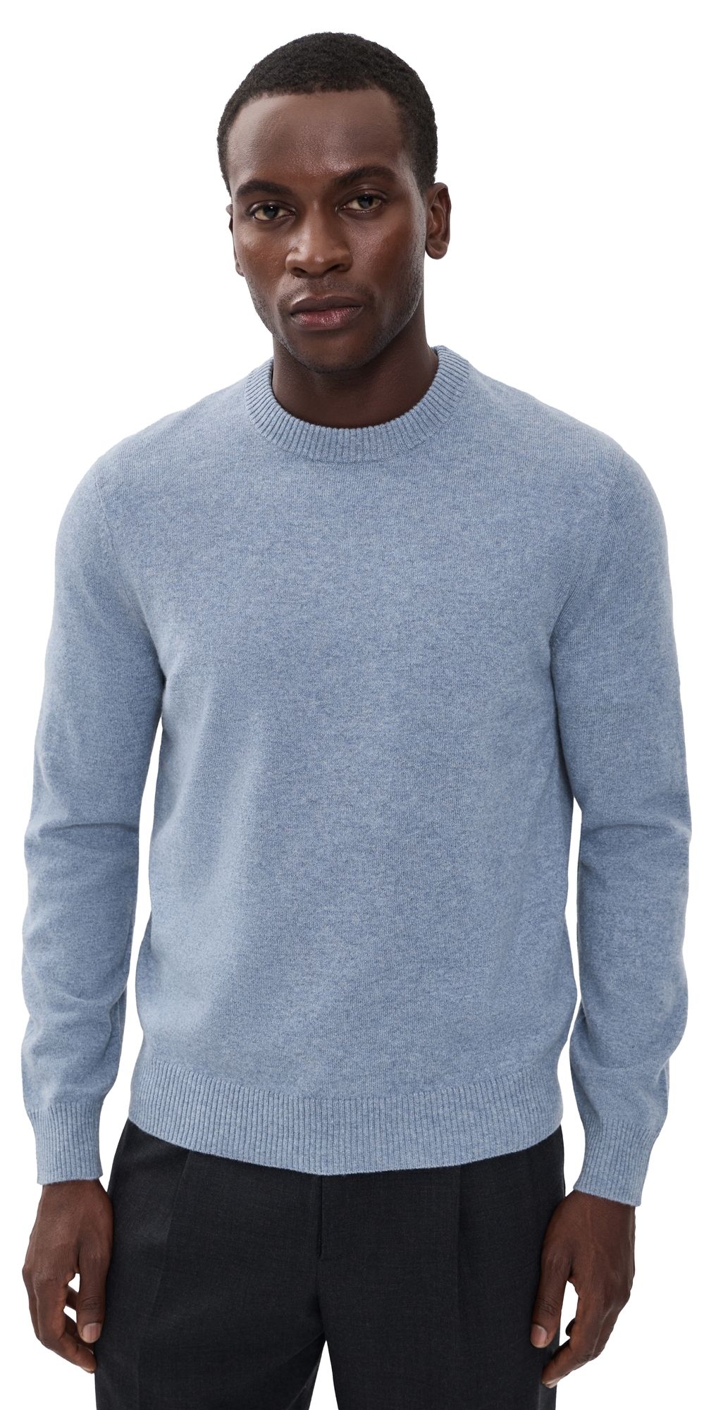 Theory Hilles Crewneck Sweater In Cashmere Light Heather Blue S