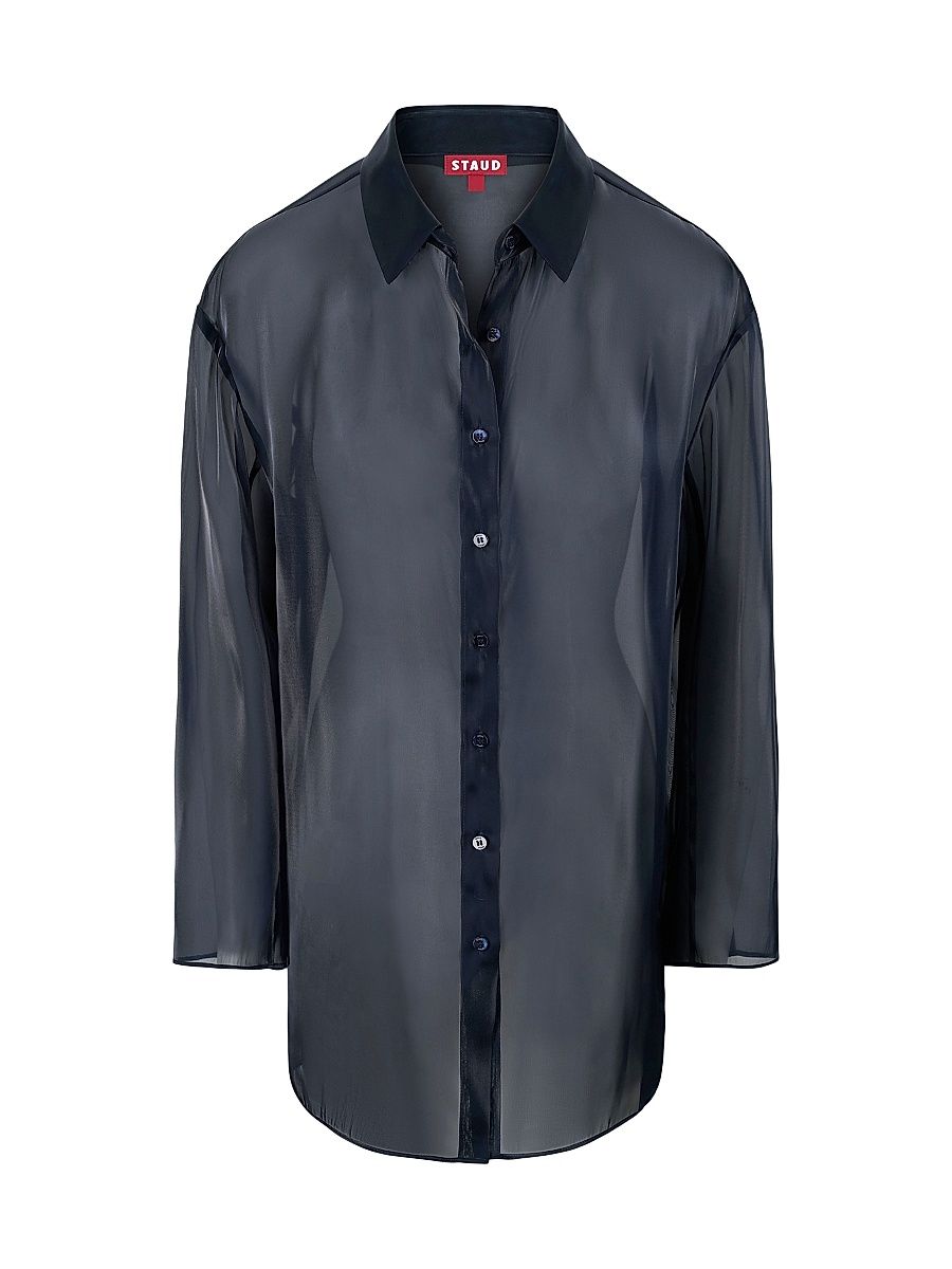 Women's Allen Sheer Oversized Shirt - Midnight - Size Medium