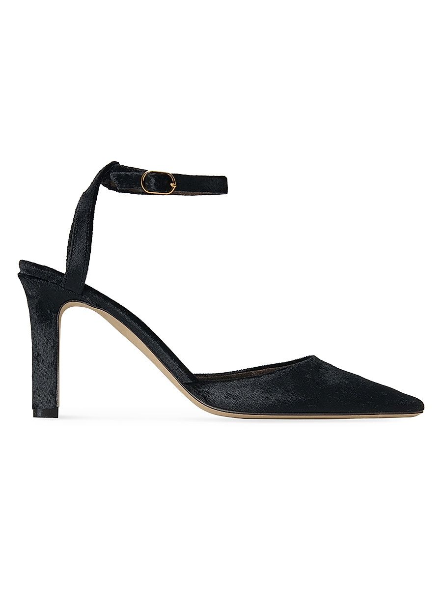 Women's Carla 80MM Velvet Pumps - Black - Size 11