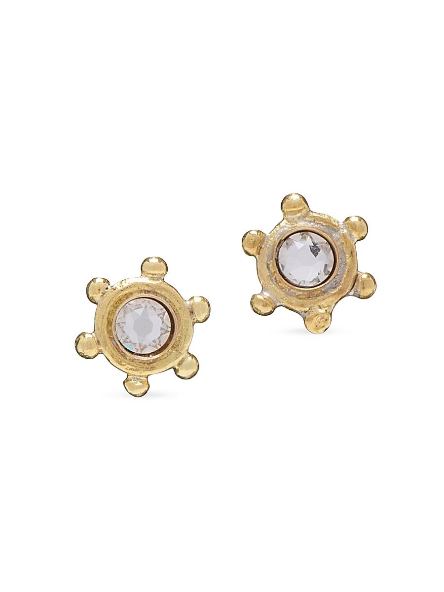 Women's Kavi Goldtone & Glass Crystal Stud Earrings - Crystal