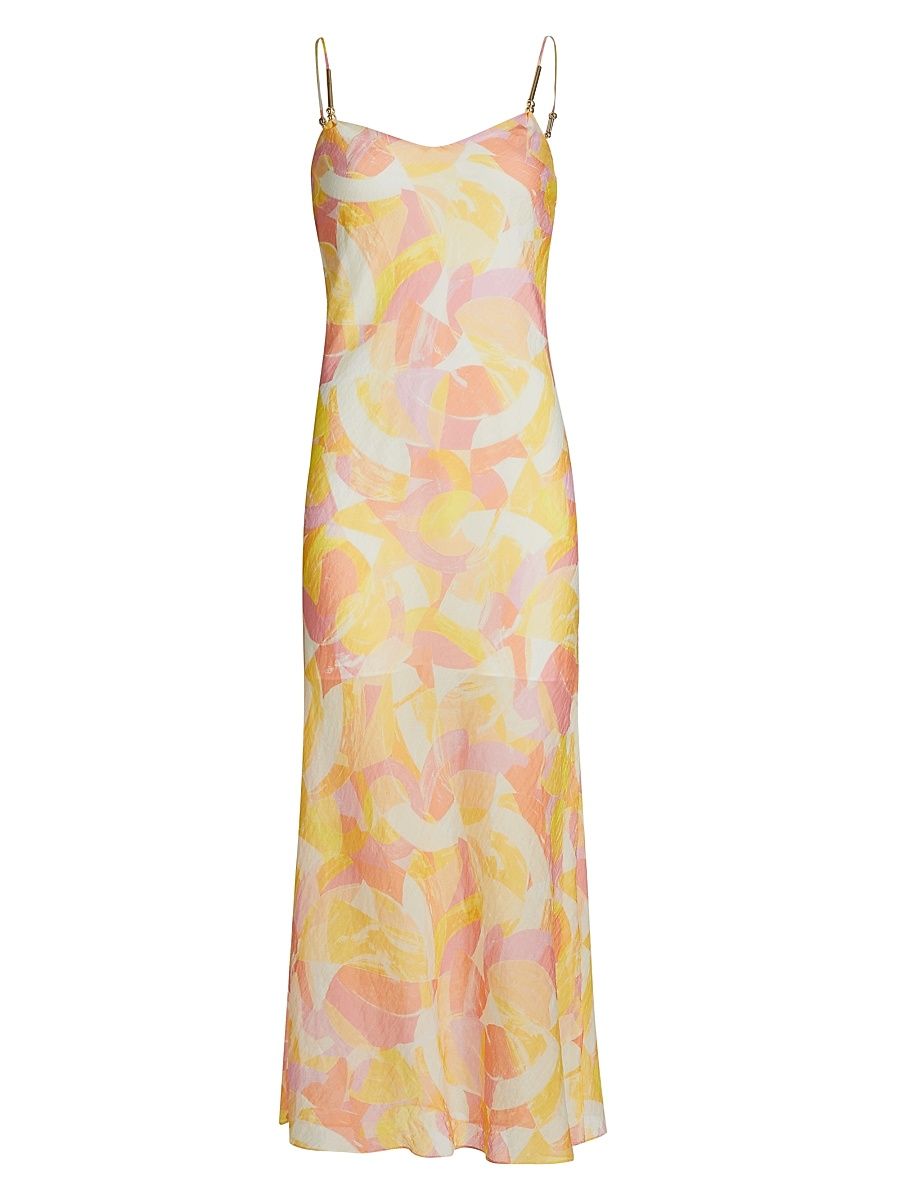 Women's Marcella Abstract Voilé Midi-Dress - Prisim Yellow Multi - Size XL