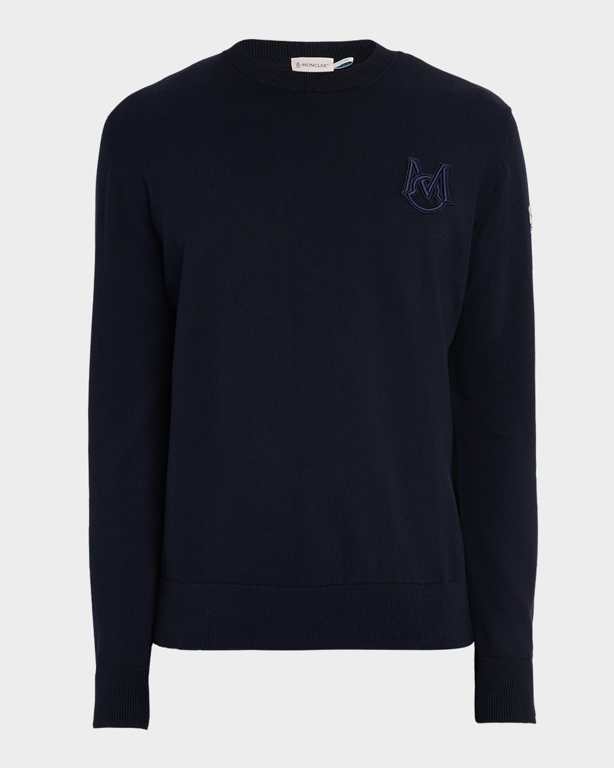 Men & apos;s Monogram Applique Crewneck Sweater