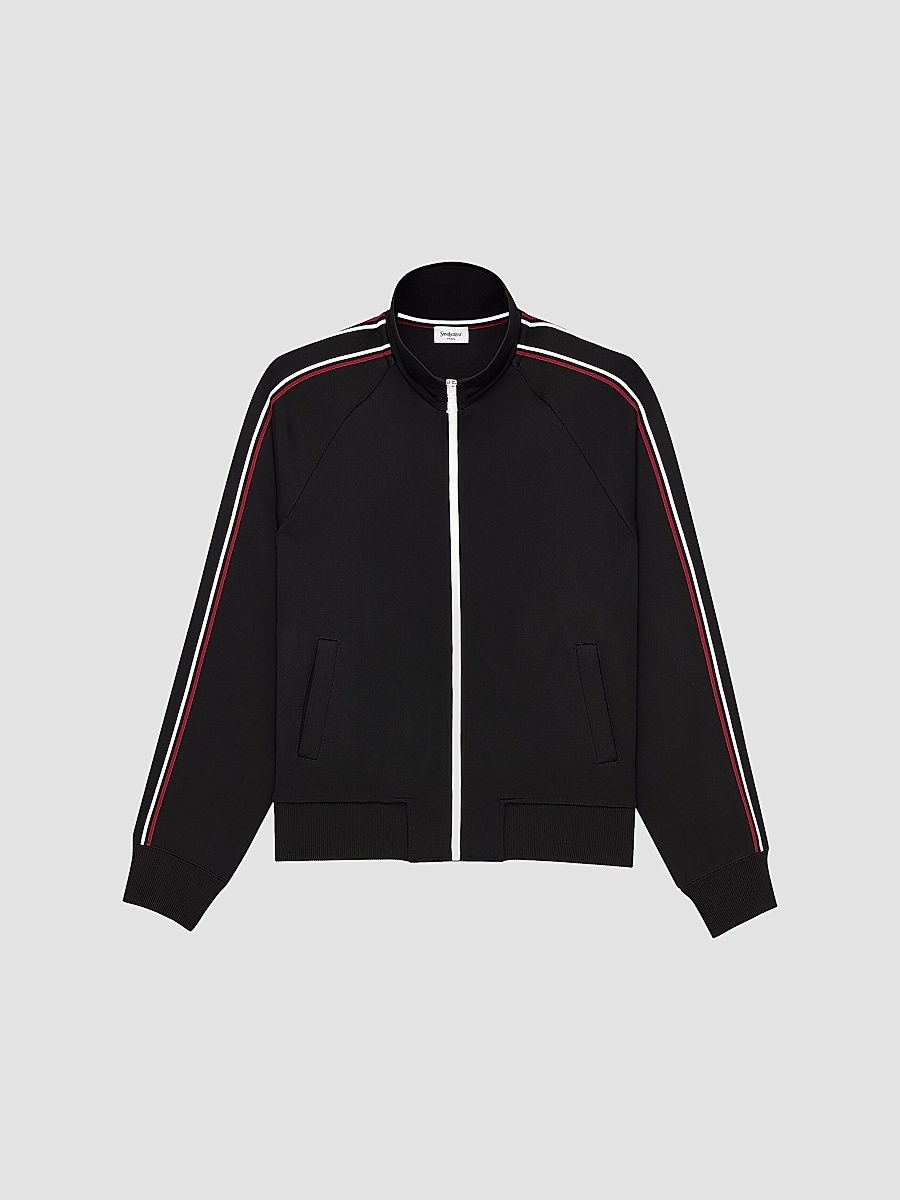 Saint Laurent Men's Cassandre Track Jacket in Jersey - Noir - Size XL