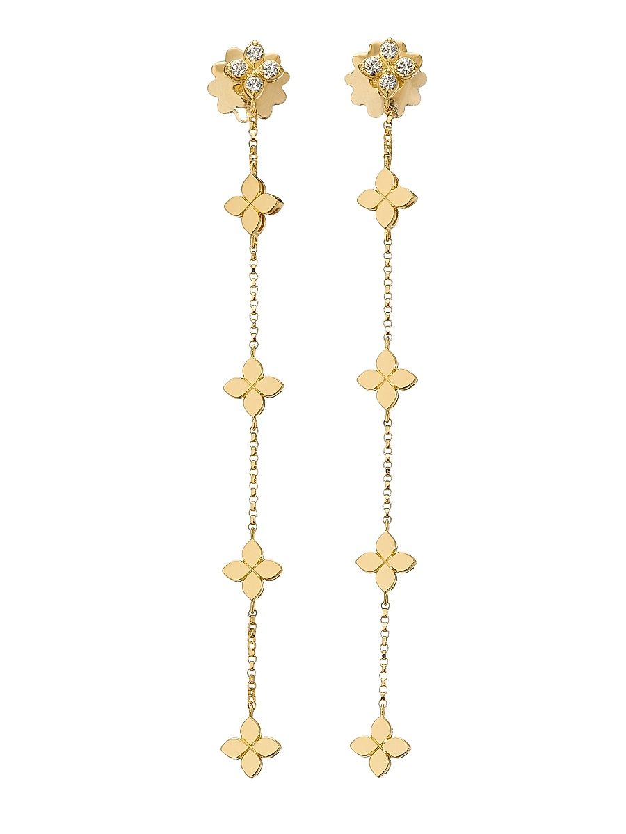 Women's Love In Verona 18K Yellow Gold & 0.19 TCW Diamond Chain Earrings - Yellow Gold