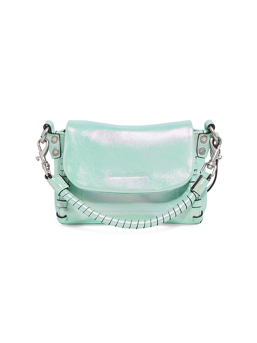 Women's Zen Leather Mini Crossbody Bag - Mint Iridescent